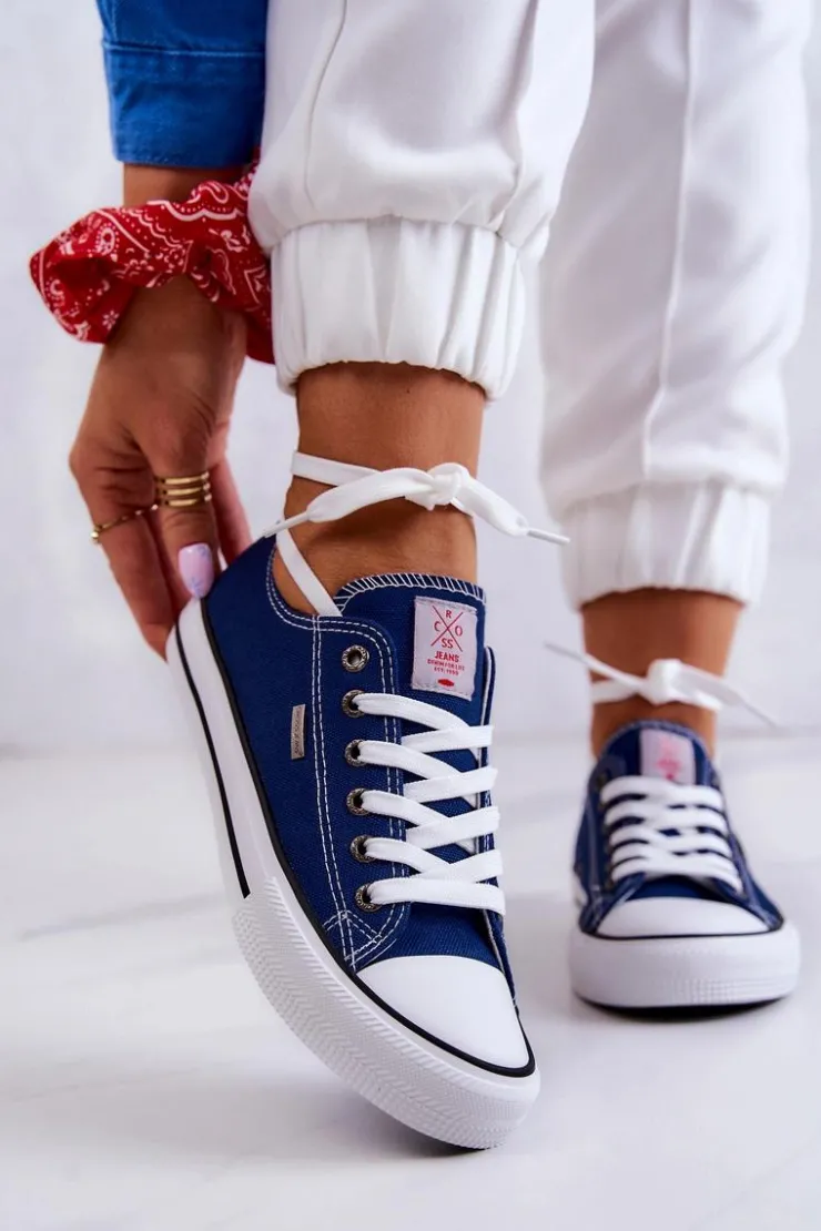 Cross Jeans Damskie Klasyczne Trampki JJ2R4012C Granatowe