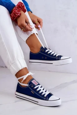 Cross Jeans Damskie Klasyczne Trampki JJ2R4012C Granatowe