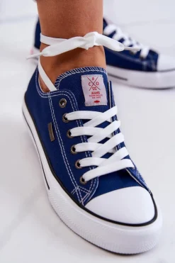 Cross Jeans Damskie Klasyczne Trampki JJ2R4012C Granatowe