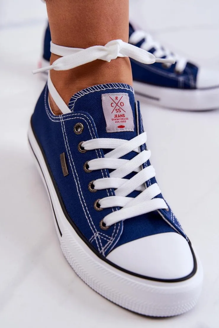 Cross Jeans Damskie Klasyczne Trampki JJ2R4012C Granatowe
