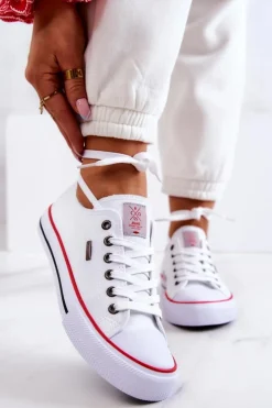 Sale Cross Jeans Damskie Klasyczne Trampki JJ2R4009C Białe