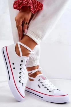 Sale Cross Jeans Damskie Klasyczne Trampki JJ2R4009C Białe