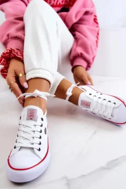 Sale Cross Jeans Damskie Klasyczne Trampki JJ2R4009C Białe