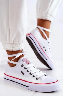 Sale Cross Jeans Damskie Klasyczne Trampki JJ2R4009C Białe