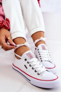 Sale Cross Jeans Damskie Klasyczne Trampki JJ2R4009C Białe