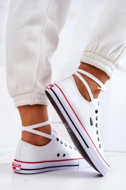 Sale Cross Jeans Damskie Klasyczne Trampki JJ2R4009C Białe