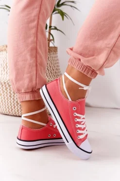 Best Boto Damskie Klasyczne Trampki Koralowe Omerta Czerwony