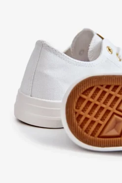 Damskie Evento Damskie Klasyczne Trampki Biało-Złote Ecoma