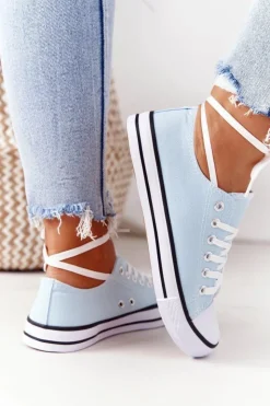 Boto Damskie Klasyczne Trampki Błękitne Omerta