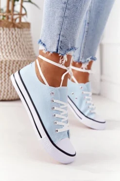 Boto Damskie Klasyczne Trampki Błękitne Omerta