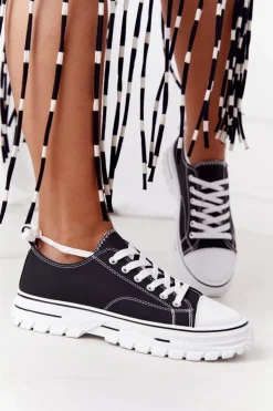 New Boto Damskie Klasyczne Trampki Czarne Feeling Good