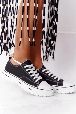 New Boto Damskie Klasyczne Trampki Czarne Feeling Good