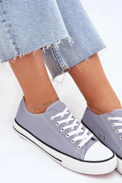 Boto Trampki Damskie Niskie*Damskie Klasyczne Trampki e Omerta Niebieski