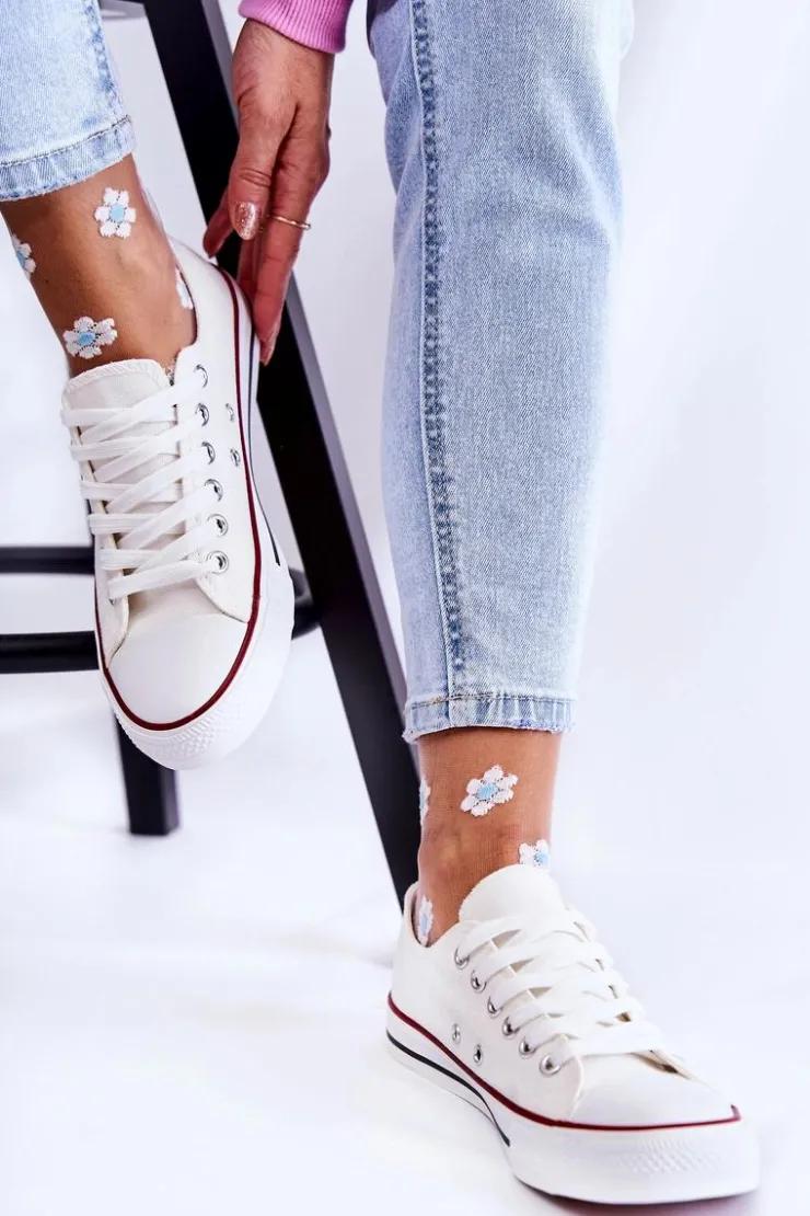 Damskie Boto Damskie Klasyczne Trampki Wiązane Białe Be Mine