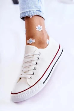 Damskie Boto Damskie Klasyczne Trampki Wiązane Białe Be Mine