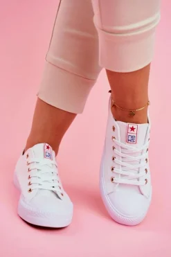 Damskie Evento Damskie Klasyczne Trampki Białe Ecoma