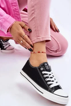 Clearance Evento Damskie Klasyczne Trampki Czarno-Białe Ecoma