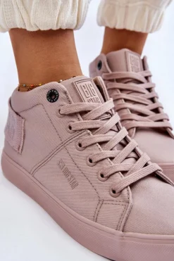 Big Star Shoes Trampki Damskie Big Star|Trampki Damskie Wysokie*Damskie Klasyczne Wysokie Trampki Big Star LL274004 Nude