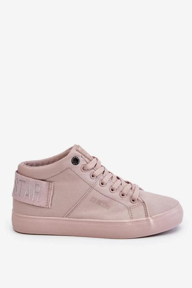 Big Star Shoes Trampki Damskie Big Star|Trampki Damskie Wysokie*Damskie Klasyczne Wysokie Trampki Big Star LL274004 Nude