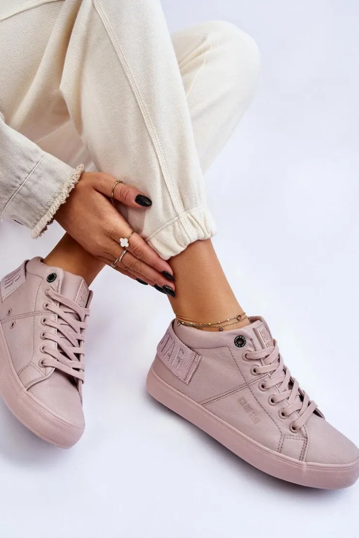 Big Star Shoes Trampki Damskie Big Star|Trampki Damskie Wysokie*Damskie Klasyczne Wysokie Trampki Big Star LL274004 Nude