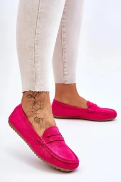 Damskie Boto Damskie Klasyczne Zamszowe Mokasyny Fuksja Ivana