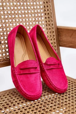 Damskie Boto Damskie Klasyczne Zamszowe Mokasyny Fuksja Ivana