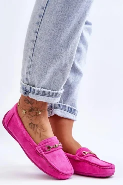 Clearance Boto Damskie Klasyczne Zamszowe Mokasyny Różowe Corinell Różowy