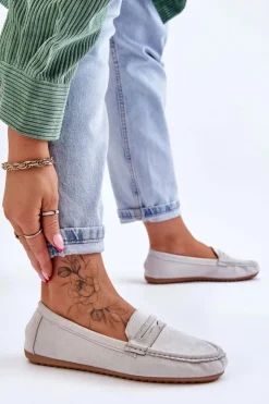 Damskie Boto Damskie Klasyczne Zamszowe Mokasyny Szare Ivana