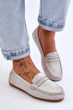 Damskie Boto Damskie Klasyczne Zamszowe Mokasyny Szare Ivana