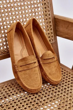 Sale Boto Damskie Klasyczne Zamszowe Mokasyny Camel Ivana