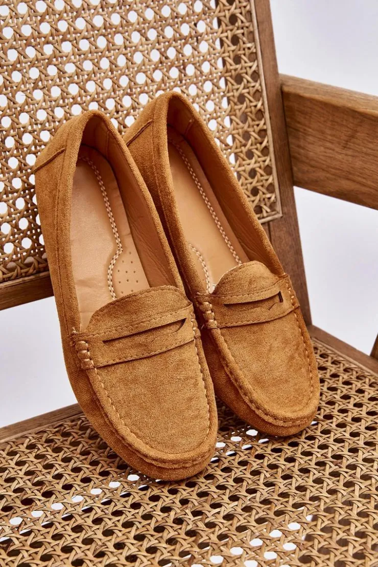 Sale Boto Damskie Klasyczne Zamszowe Mokasyny Camel Ivana