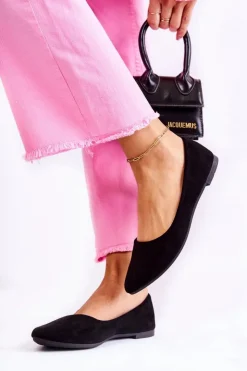 Best Boto Damskie Klasyczne Zamszowe Baleriny Czarne Arina