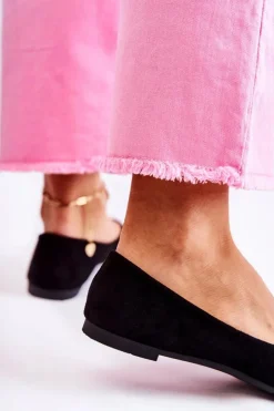 Best Boto Damskie Klasyczne Zamszowe Baleriny Czarne Arina