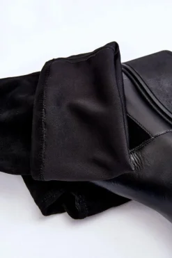 Damskie Laura Messi Damskie Kozaki Na Koturnie 2502 Czarne