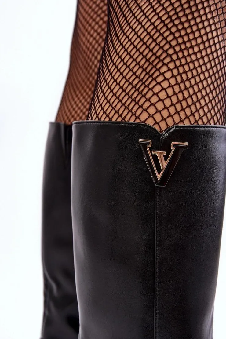 Boto Kozaki Przed Kolano|Kozaki Na Obcasie*Damskie Kozaki Przed Kolano Na Słupku Czarne Ceesina