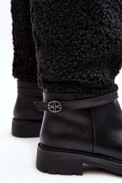 Online Boto Damskie Kozaki Przed Kolano Z Futerkiem Typu Baranek Czarne Bellama