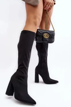 Boto Kozaki Przed Kolano|Kozaki Na Obcasie*Damskie Kozaki Przed Kolano Na Słupku Czarne Fatuma