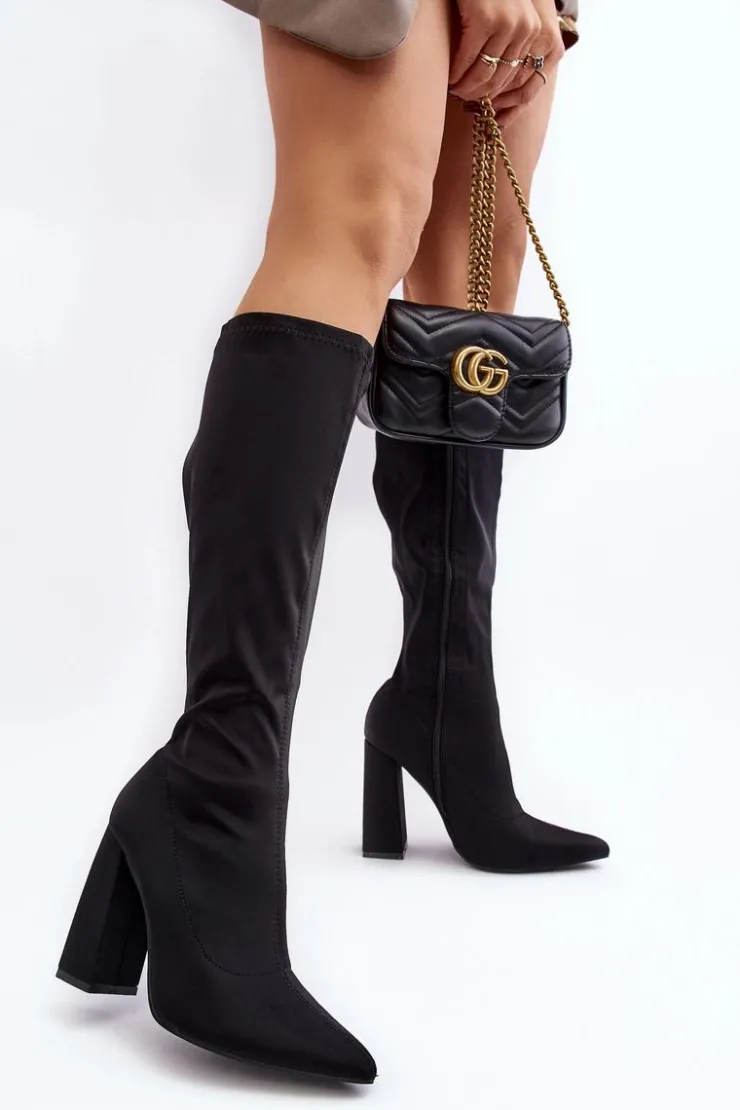 Boto Kozaki Przed Kolano|Kozaki Na Obcasie*Damskie Kozaki Przed Kolano Na Słupku Czarne Fatuma