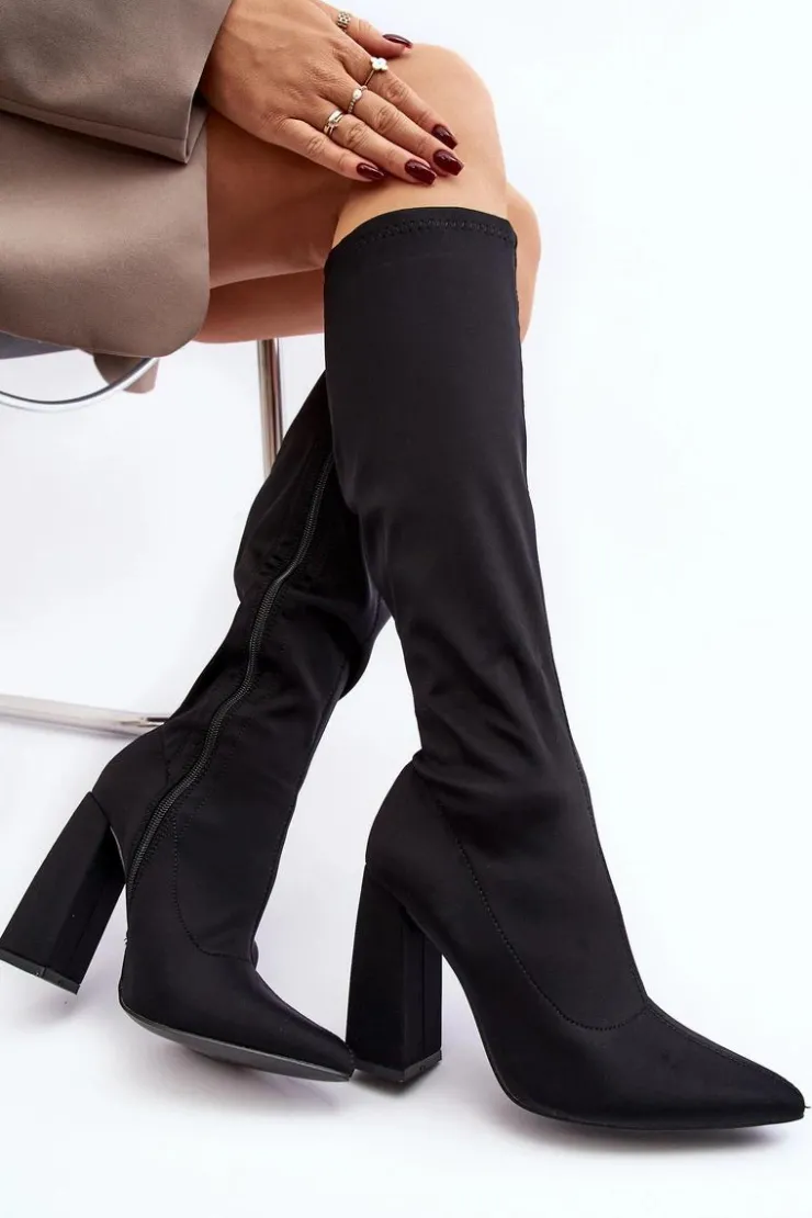 Boto Kozaki Przed Kolano|Kozaki Na Obcasie*Damskie Kozaki Przed Kolano Na Słupku Czarne Fatuma