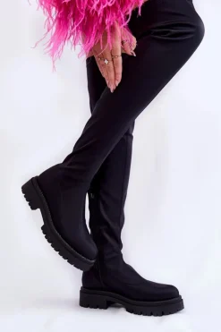 Evento Damskie Kozaki Za Kolano Czarne Brinna