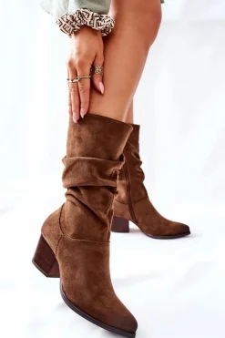 Damskie Buty damskie Vinceza Damskie Kozaki Zamszowe Vinceza 58597 Brązowe