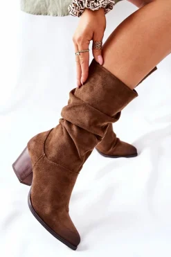 Damskie Buty damskie Vinceza Damskie Kozaki Zamszowe Vinceza 58597 Brązowe