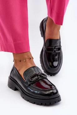 Damskie Buty damskie Vinceza Damskie Lakierowane Mokasyny Ze Skóry Naturalnej Czarne Imbleria