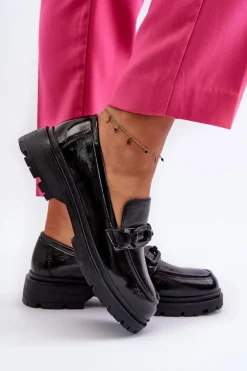 Damskie Buty damskie Vinceza Damskie Lakierowane Mokasyny Ze Skóry Naturalnej Czarne Imbleria