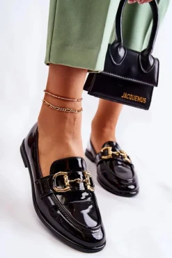 Boto Mokasyny Damskie Lakierowane*Damskie Lakierowane Mokasyny Czarne Coriso