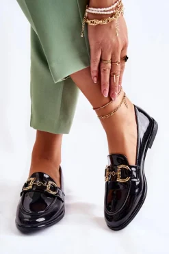 Boto Mokasyny Damskie Lakierowane*Damskie Lakierowane Mokasyny Czarne Coriso