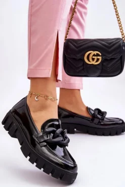 Buty damskie Vinceza Mokasyny Damskie Lakierowane|Mokasyny Na Platformie*Damskie Lakierowane Mokasyny Na Platformie Czarne Bennett