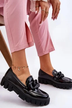 Buty damskie Vinceza Mokasyny Damskie Lakierowane|Mokasyny Na Platformie*Damskie Lakierowane Mokasyny Na Platformie Czarne Bennett