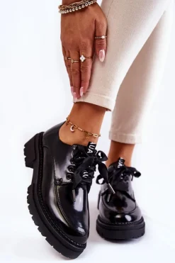 New Boto Damskie Lakierowane Półbuty La.Fi 210004B-NL Czarne