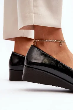 Damskie Buty damskie Vinceza Damskie Lakierowane Półbuty Loafery Czarne Polike